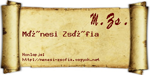 Ménesi Zsófia névjegykártya