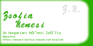 zsofia menesi business card